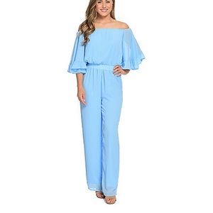 Marc Bouwer Chiffon Ruffle Sleeve Jumpsuit